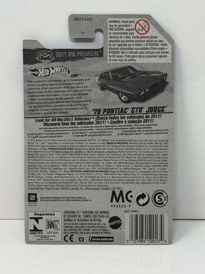 Hot Wheels 2011 HW Premiere 1970 Pontiac GTO Judge 1:64 Diecast Blue