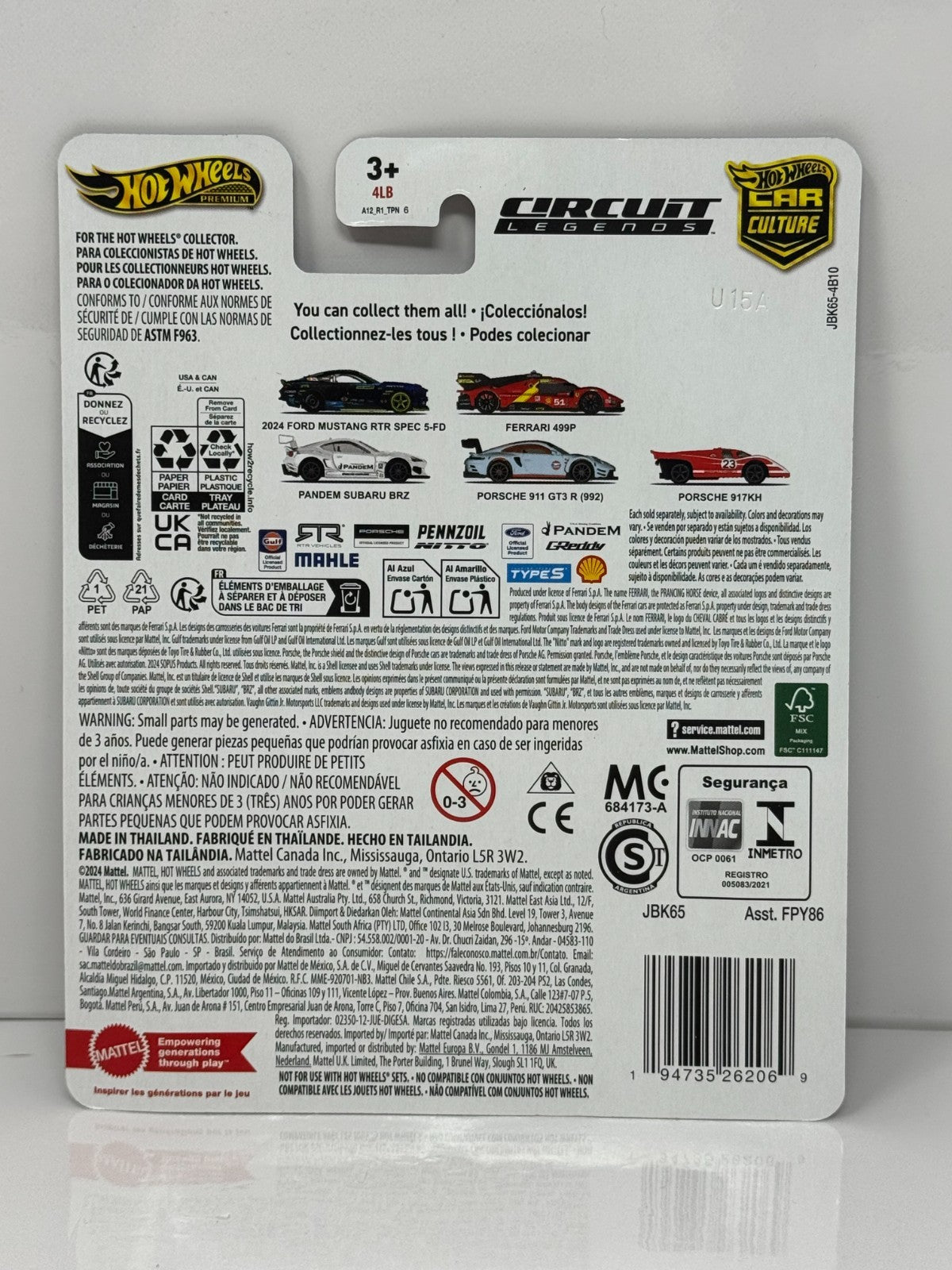 Hot Wheels Premium Circuit Legends Porsche 911 GT3 R (992) 1:64 Diecast