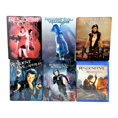 Resident Evil 1-5 (Blu-ray) Steelbook Milla Jovovich Action Good Condition!!!