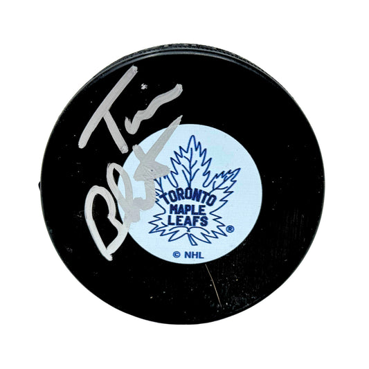 Tim Bernhardt Toronto Maple Leafs Signed NHL Autograph Puck Silver Auto