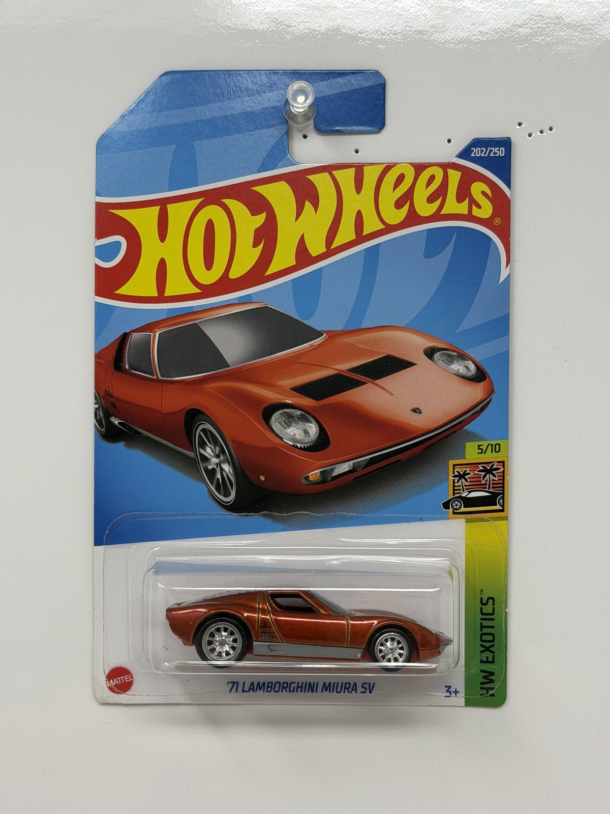 Hot Wheels Super Treasure Hunt '71 Lamborghini Miura SV Exotics 1:64 Diecast STH