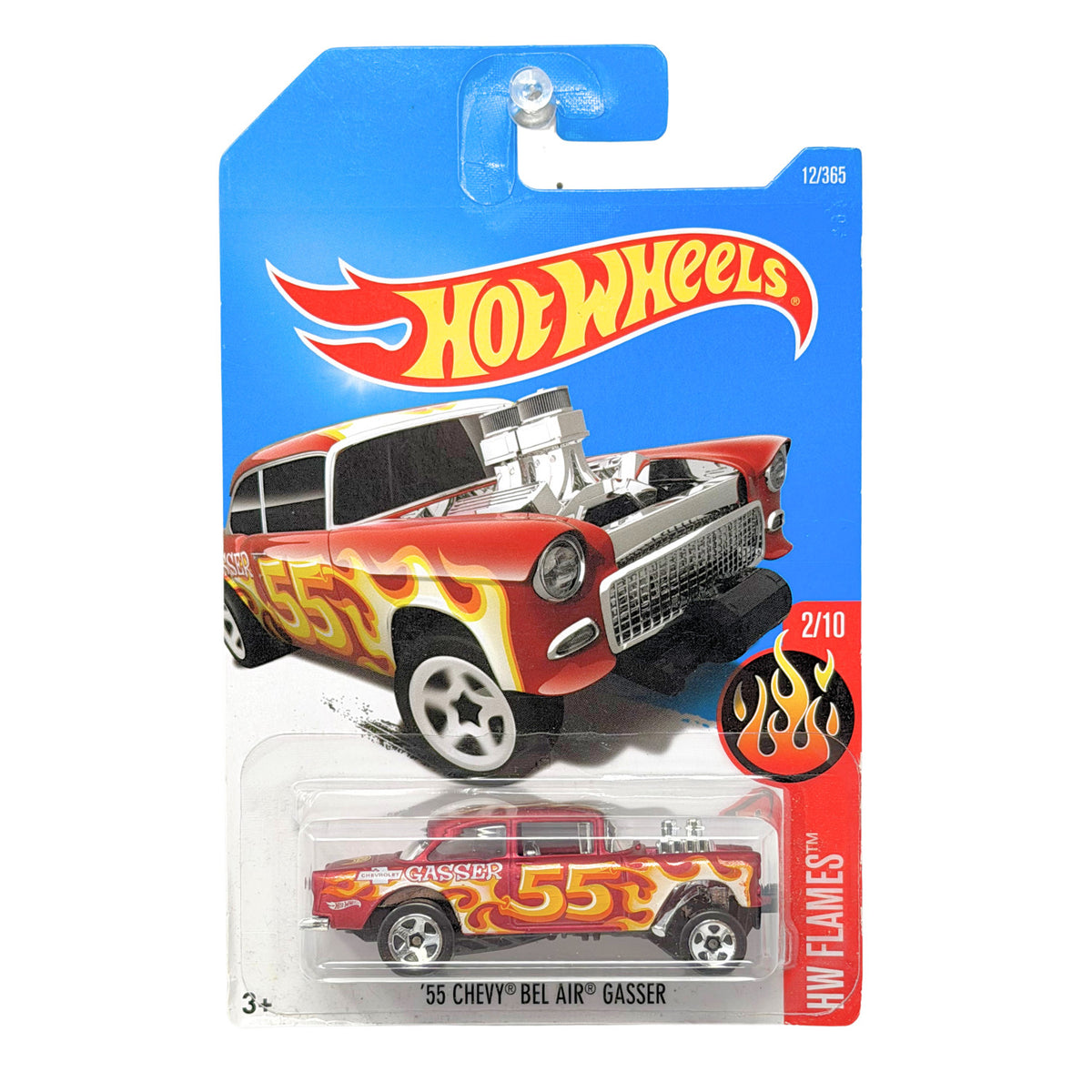 Hot Wheels HW Flames 1955 Chevy Bel Air Gasser Red 1:64 Diecast