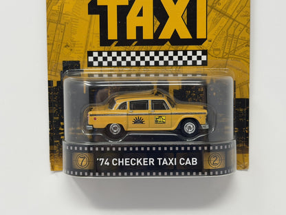 Hot Wheels Retro Entertainment Taxi 1974 Checker Taxi Cab 1:64 Diecast Yellow