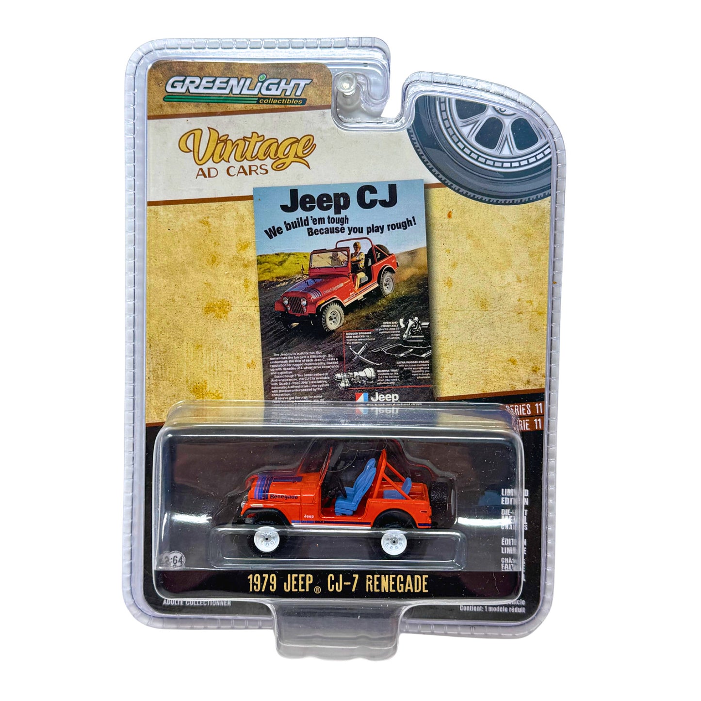 Greenlight 1979 Jeep CJ-7 Renegade Vintage Ad Cars Series 11 1:64 Diecast