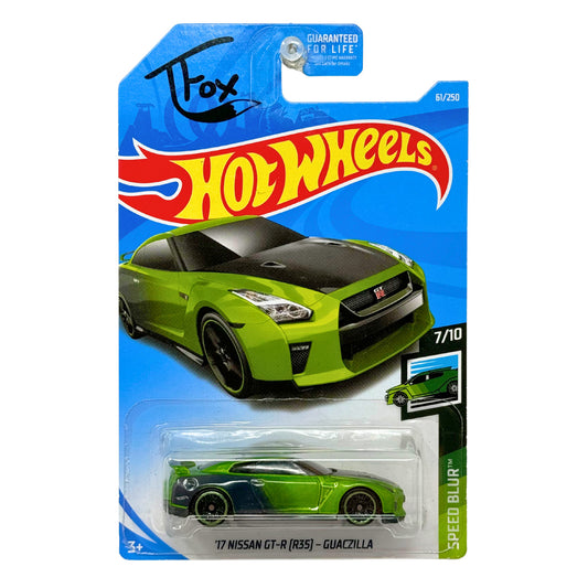 Hot Wheels Speed Blur 2017 Nissan GT-R (R35) Guaczilla Tanner Fox JDM 1:64 Diecast
