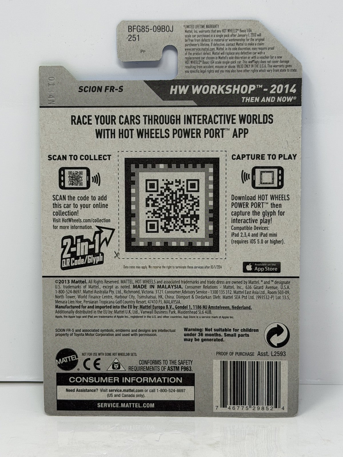 Hot Wheels ZAMAC HW Workshop Scion FR-S 1:64 Diecast