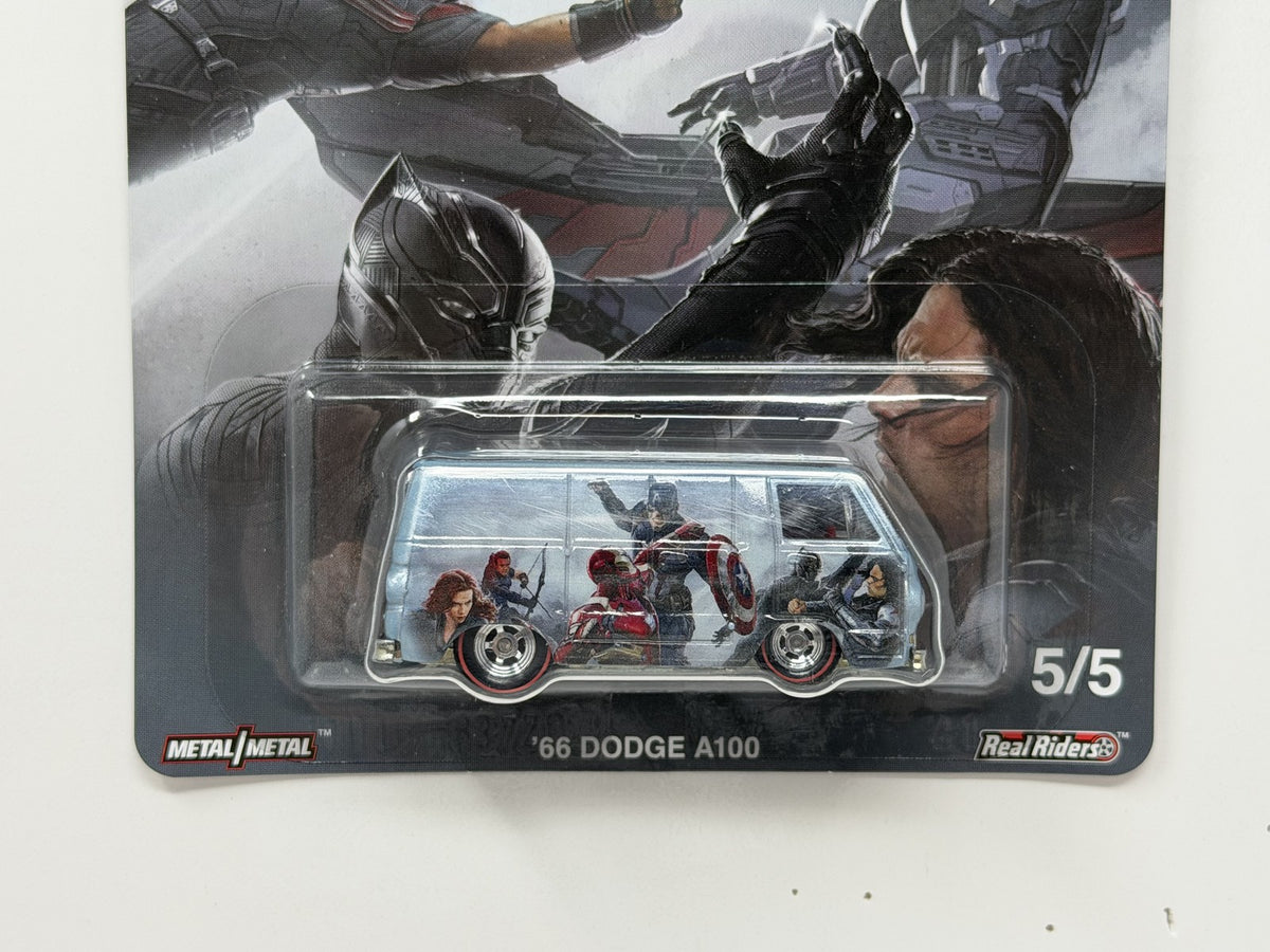 Hot Wheels Marvel Captain America 1966 Dodge A100 1:64 Diecast Real Riders