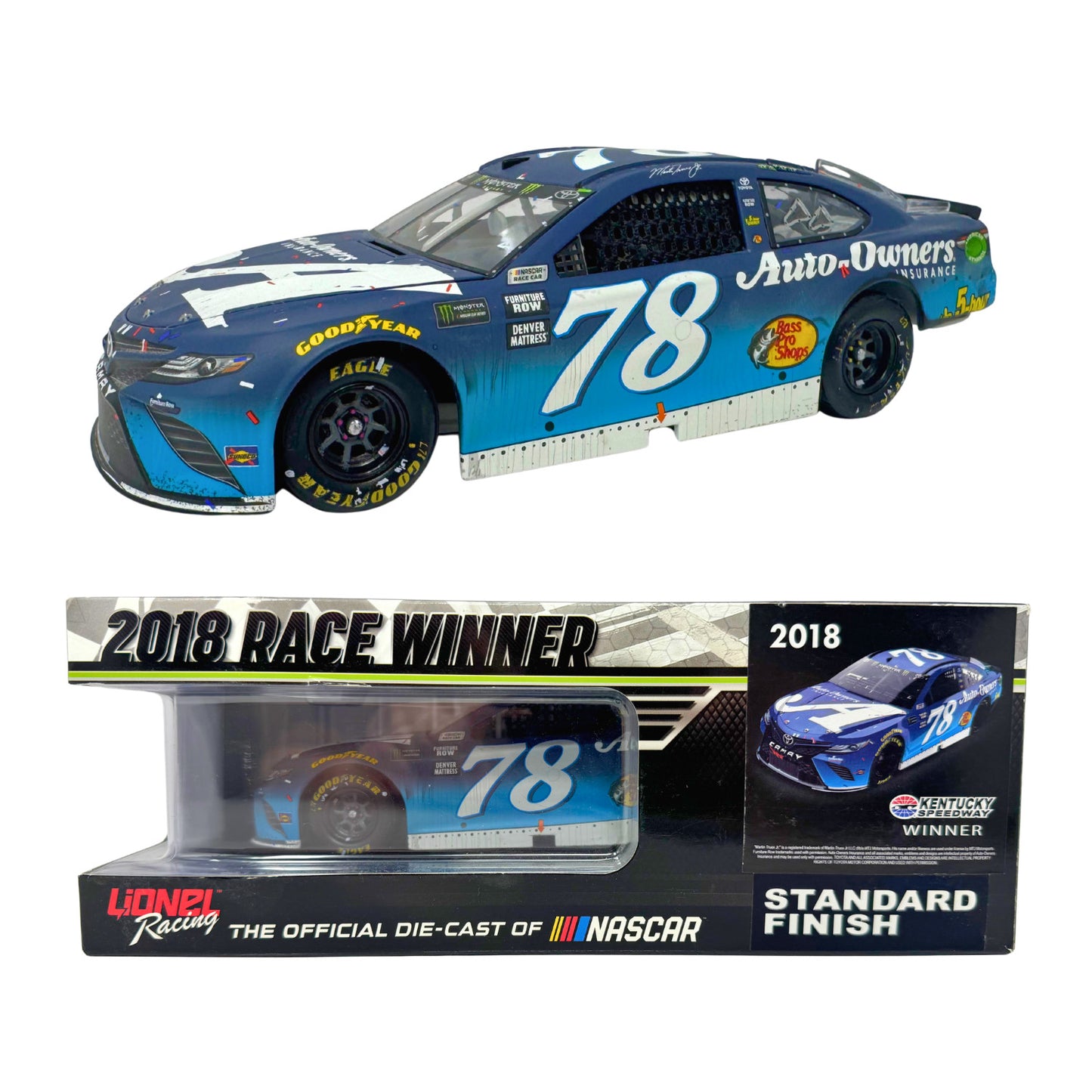 Lionel NASCAR Martin Truex Jr. #78 Big A Kentucky Raced Win 2018 1:24 Diecast