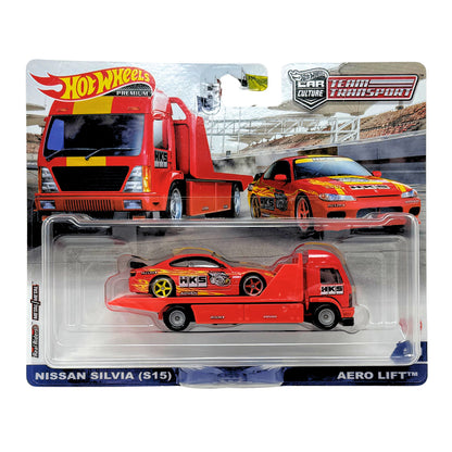 Hot Wheels Premium Team Transport #40 Nissan Silvia S15 & Aero Lift 1:64 Diecast
