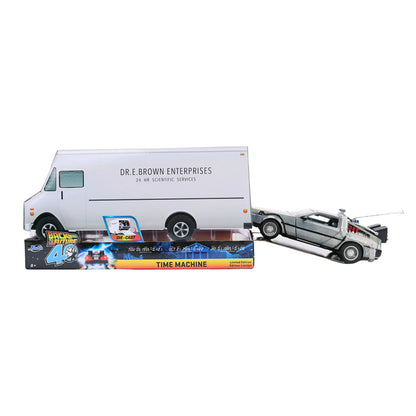 Jada Back to the Future 40th Anniv. Time Machine w/ Truck Packaging 1:24 Diecast