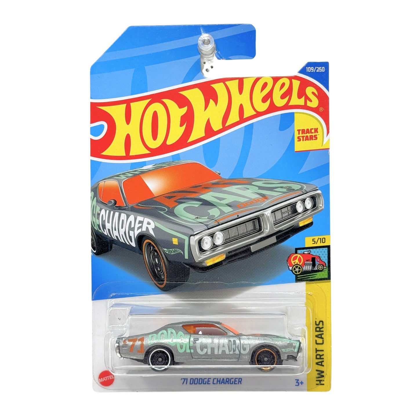 Hot Wheels Art Cars 1971 Dodge Charger 1:64 Diecast Gray