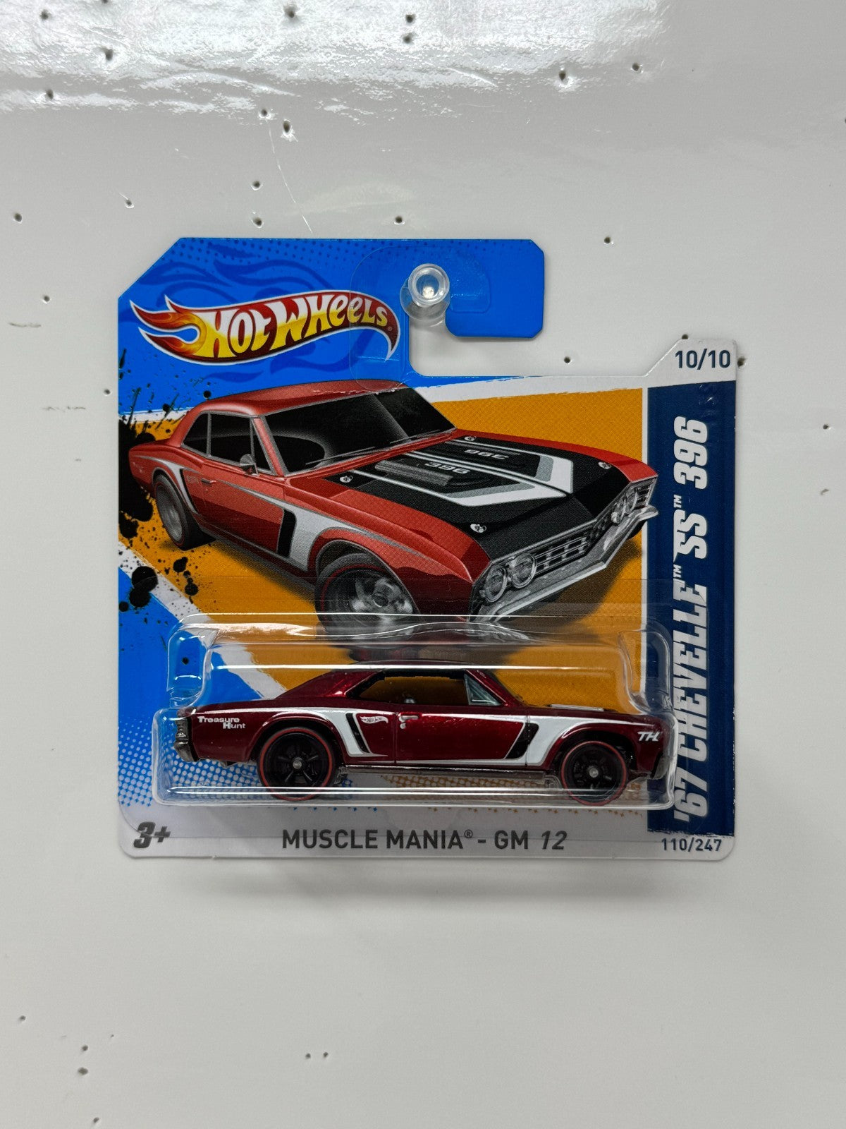 Hot Wheels Super Treasure Hunt 1967 Chevelle SS 396 1:64 Diecast Short Card