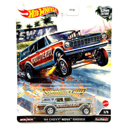 Hot Wheels Premium Drag Strip Demons 1964 Chevy Nova Gasser 1:64 Diecast