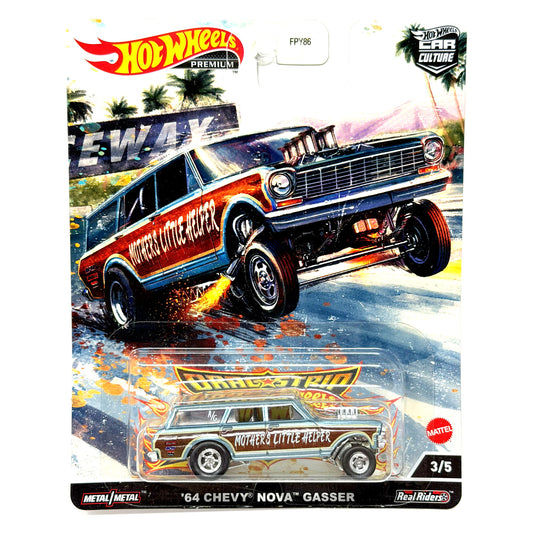 Hot Wheels Premium Drag Strip Demons 1964 Chevy Nova Gasser 1:64 Diecast