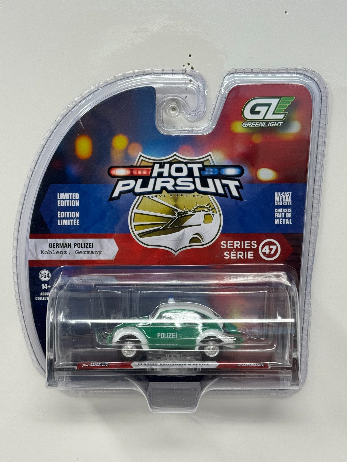 Greenlight Hot Pursuit Classic Volkswagen Beetle German Polizei 1:64 Diecast