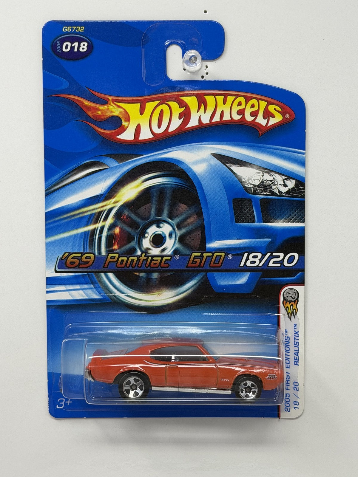 Hot Wheels Realistix 2005 First Editions 1969 Pontiac GTO 1:64 Diecast Orange