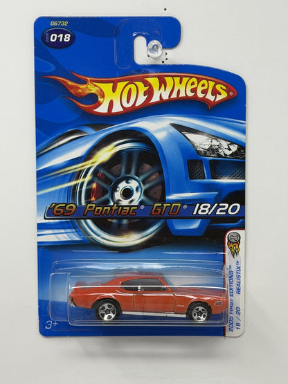 Hot Wheels Realistix 2005 First Editions 1969 Pontiac GTO 1:64 Diecast Orange