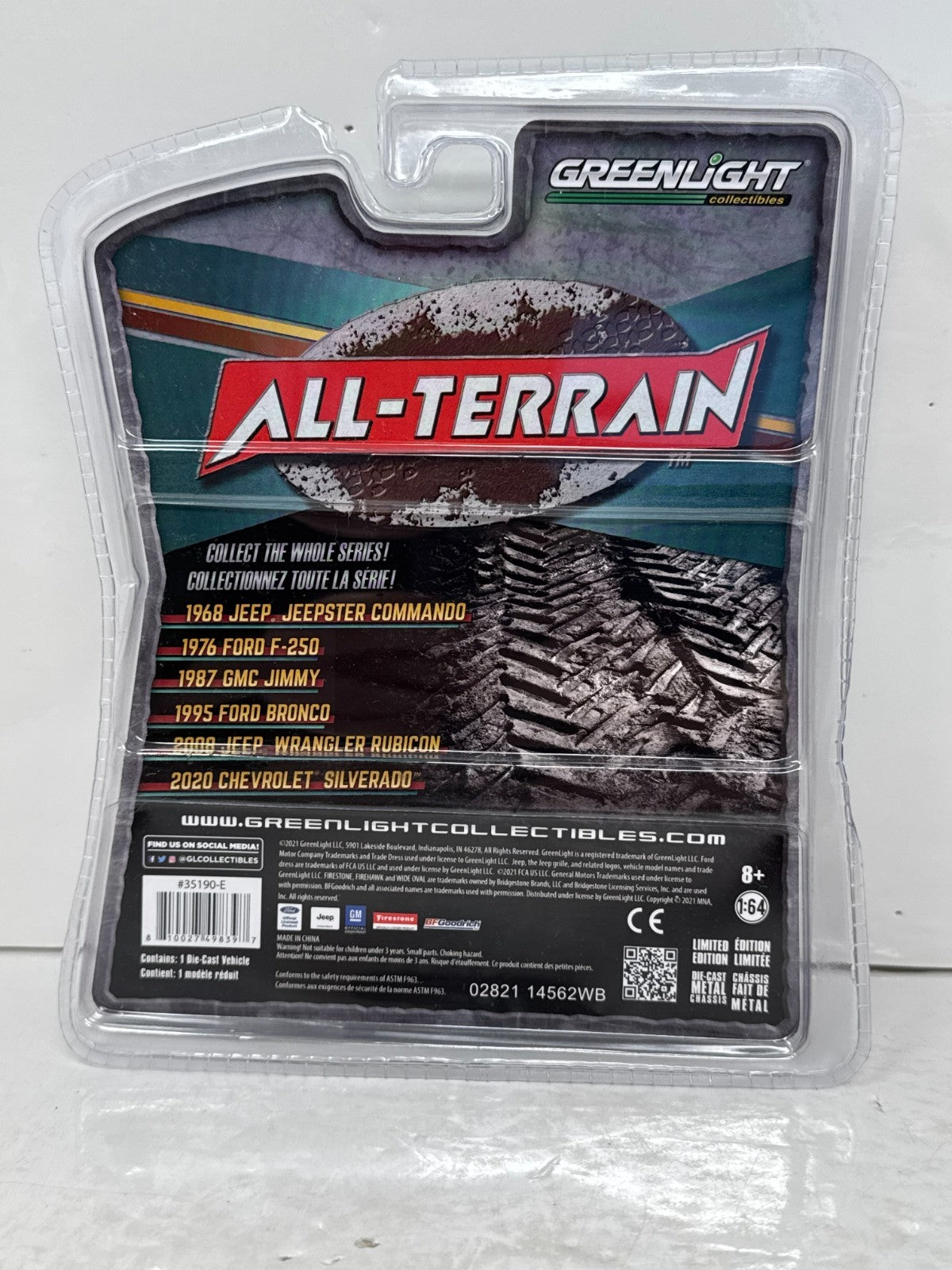 Greenlight All-Terrain 2008 Jeep Wrangler Rubicon GREEN MACHINE 1:64 Diecast