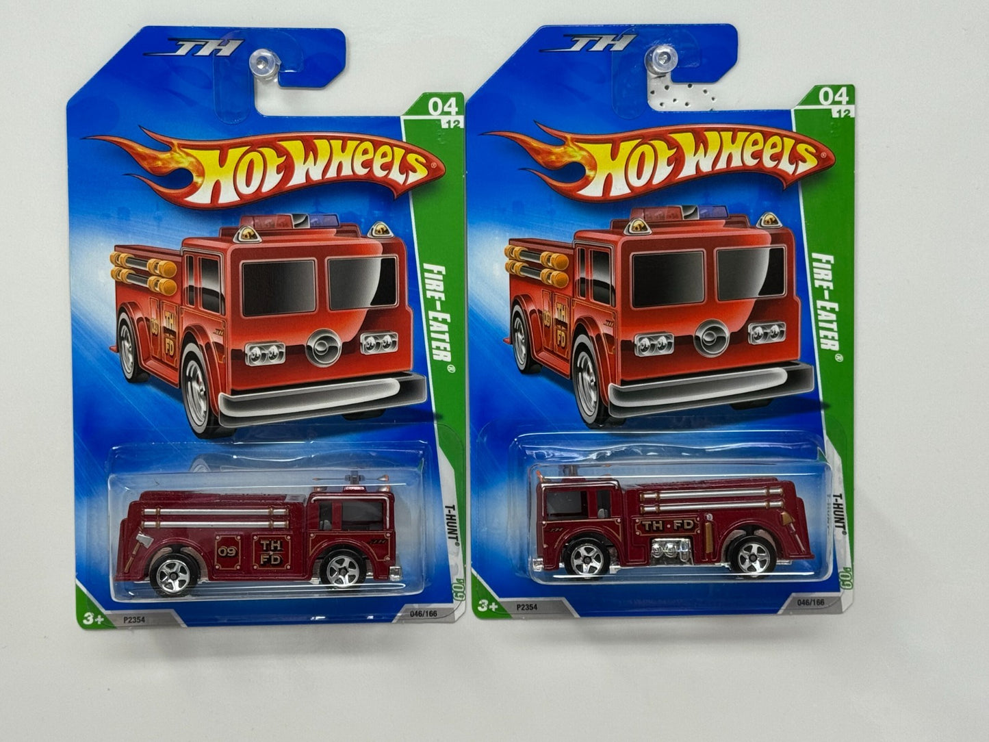 Hot Wheels T-Hunt Treasure Hunt Fire-Eater 1:64 Diecast Lot of 2 with Error facing wrong way