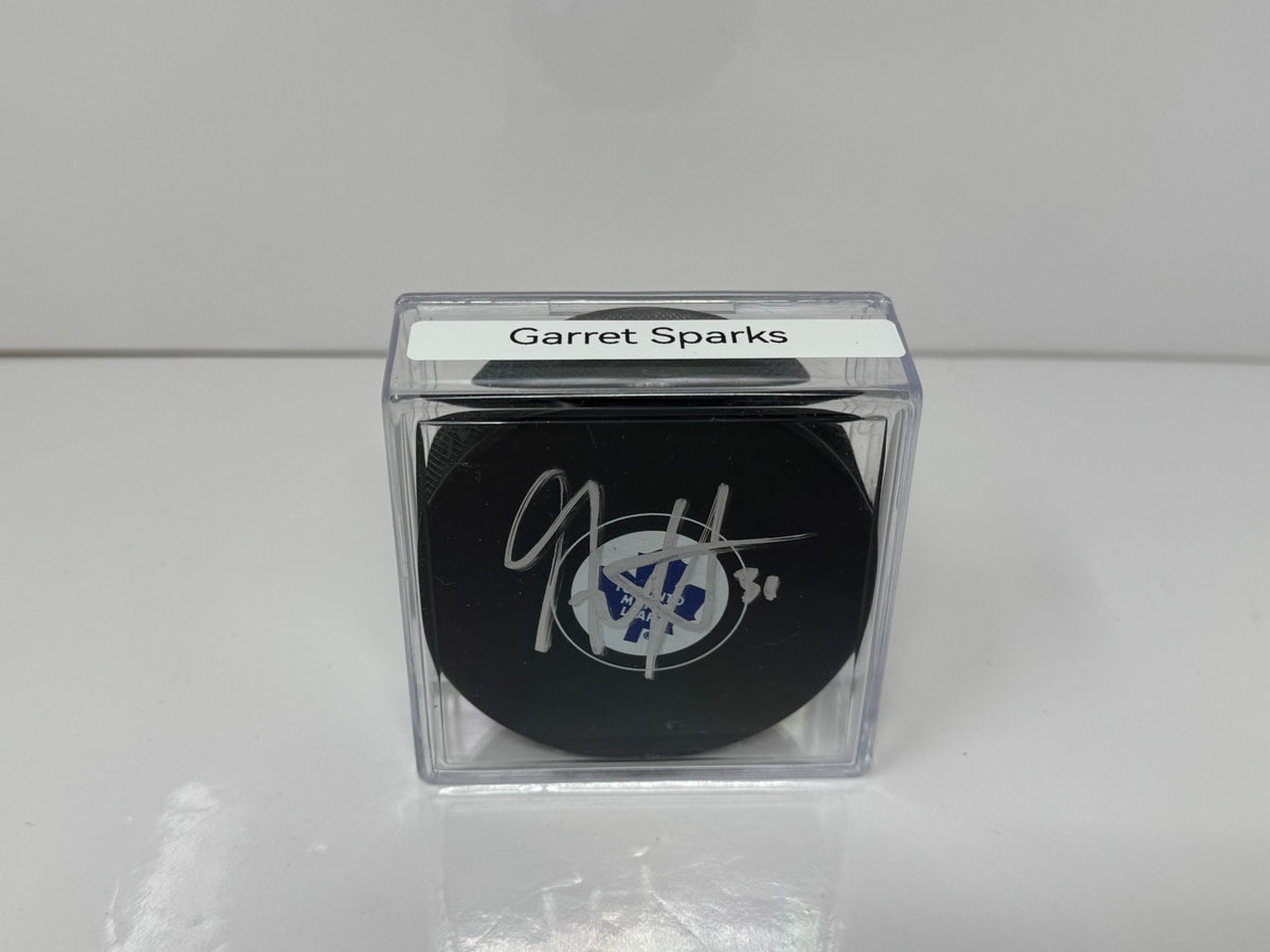 Garret Sparks Toronto Maple Leafs Signed NHL Autograph Puck Silver Auto