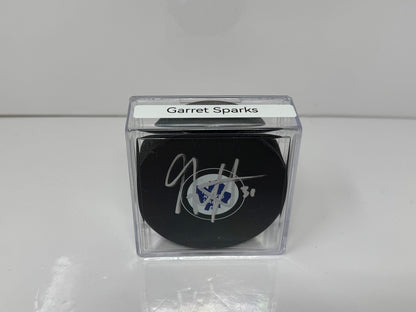 Garret Sparks Toronto Maple Leafs Signed NHL Autograph Puck Silver Auto