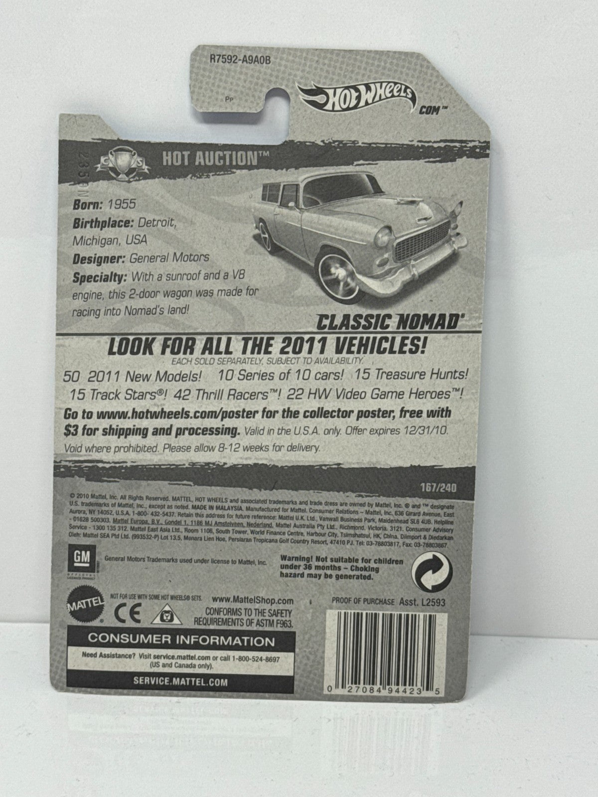 Hot Wheels Hot Auction Classic Chevy Nomad 1:64 Diecast Factory Sealed