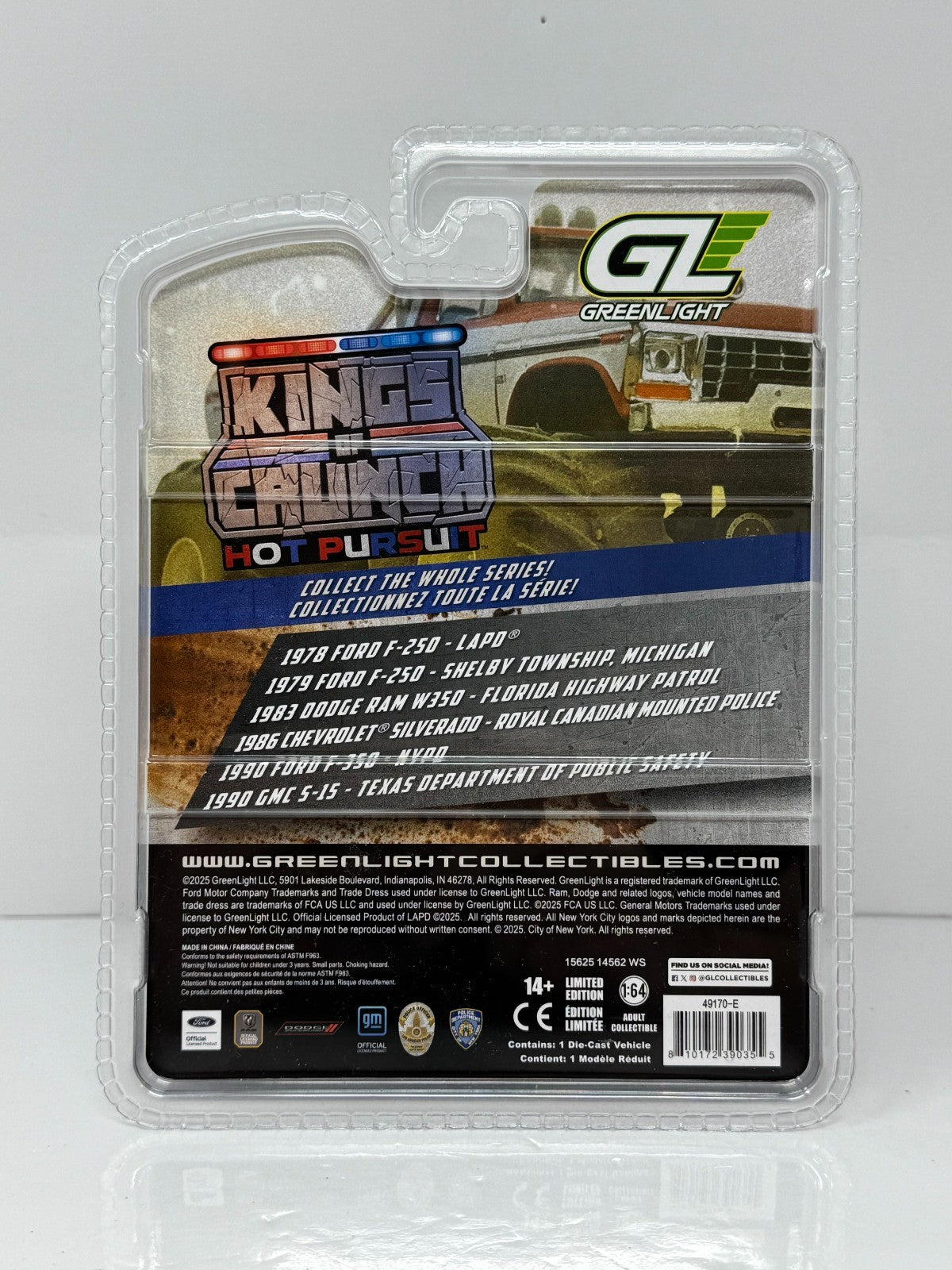 Greenlight King of Crunch Hot Pursuit Ford F-350 NYPD Monster Truck 1:64 Diecast