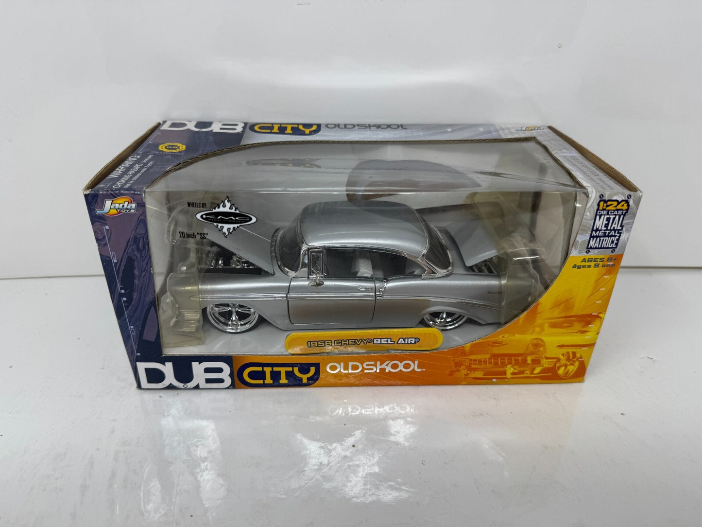 Jada Dub City Oldskool 1956 Chevy Bel Air 1:24 Diecast KMC Wheels 20 Inch DTS