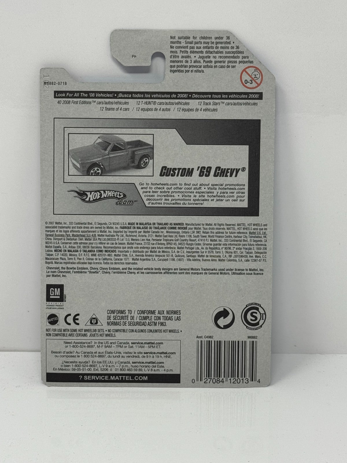 Hot Wheels Hot Trucks Custom 1969 Chevy with Flames 1:64 Diecast