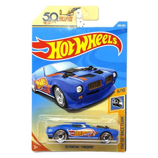 Hot Wheels 50th Race Team 1970 Pontiac Firebird 1:64 Diecast Blue
