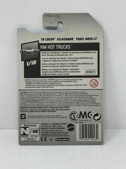 Hot Wheels HW Hot Trucks 2019 Chevy Silverado Trail Boss LT 1:64 Diecast