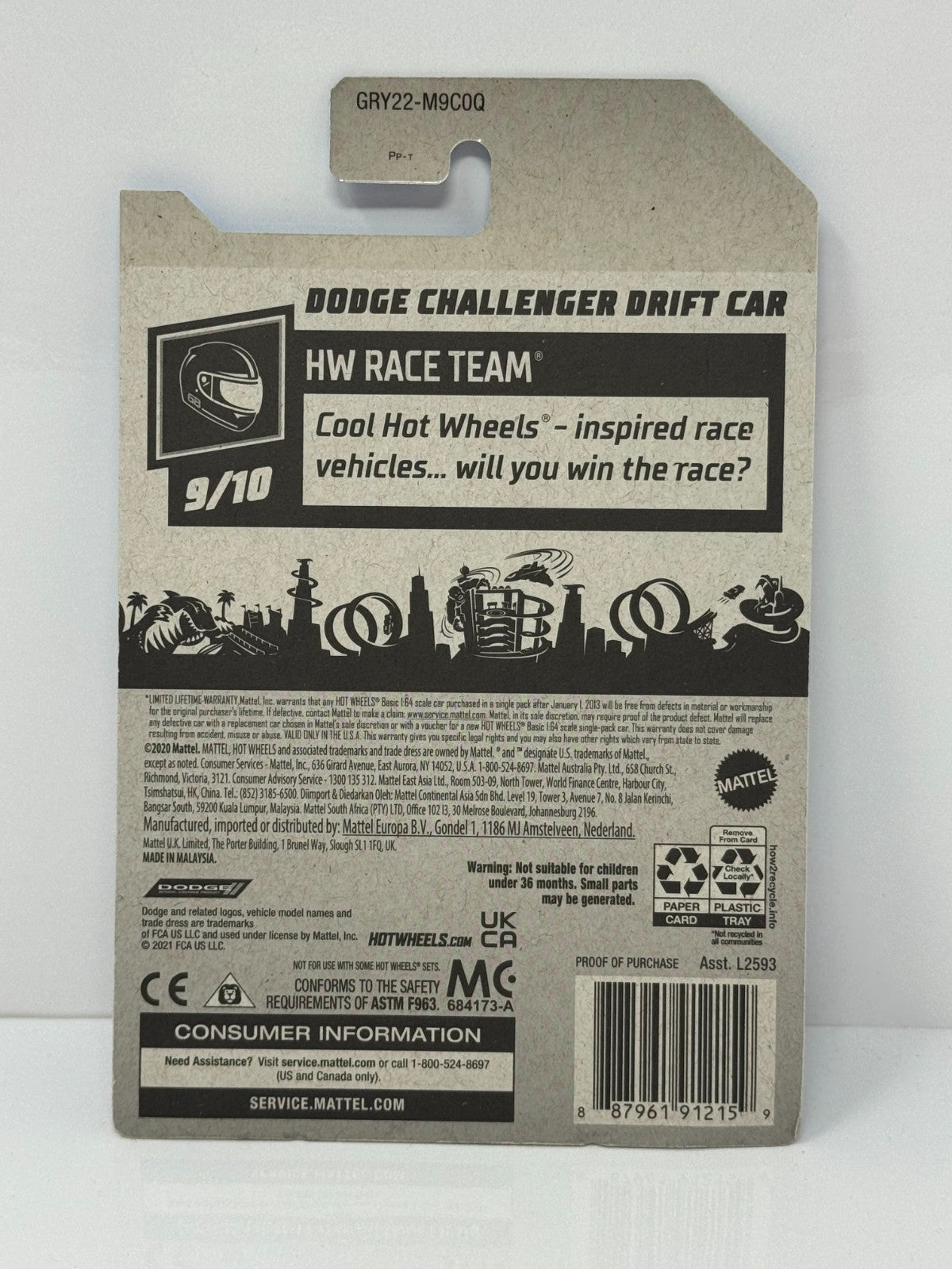 Hot Wheels Race Team Dodge Challenger Drift Car 1:64 Diecast Blue V2