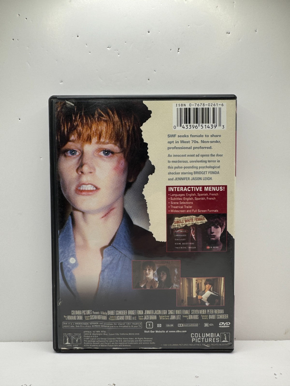 Single White Female (DVD) Bridget Fonda Thriller