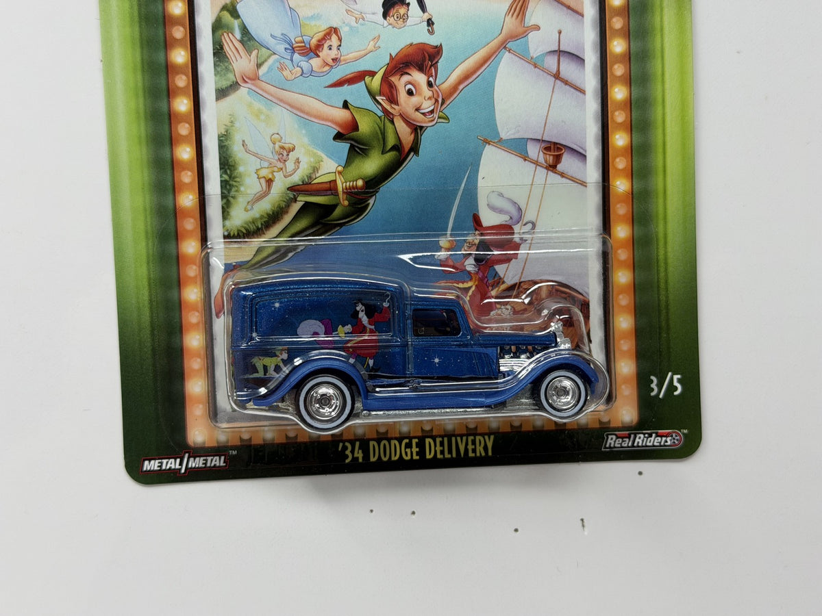 Hot Wheels Disney Peter Pan 1934 Dodge Delivery 1:64 Diecast Real Riders
