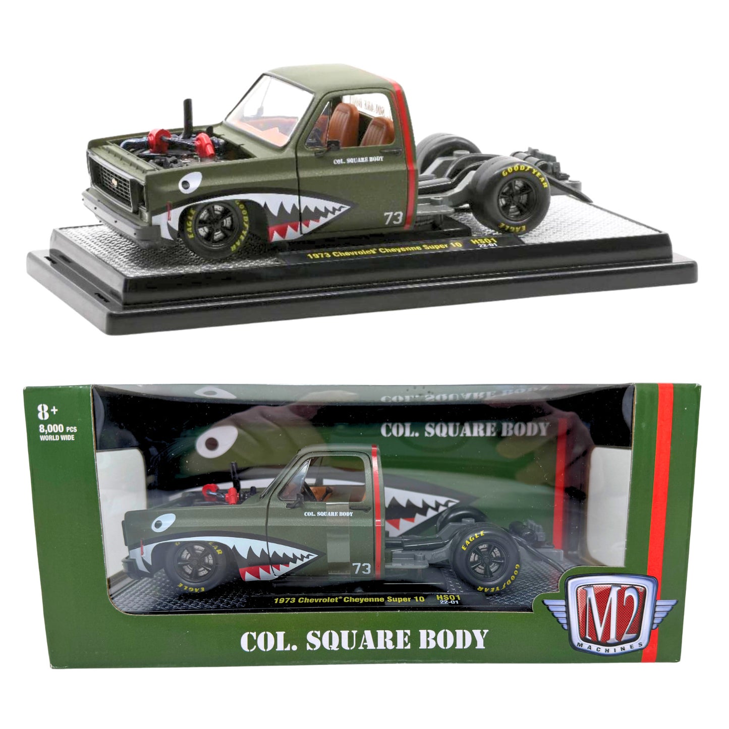 M2 Machines 1973 Chevrolet Cheyenne Super 10 Col. Square Body 1:24 Diecast