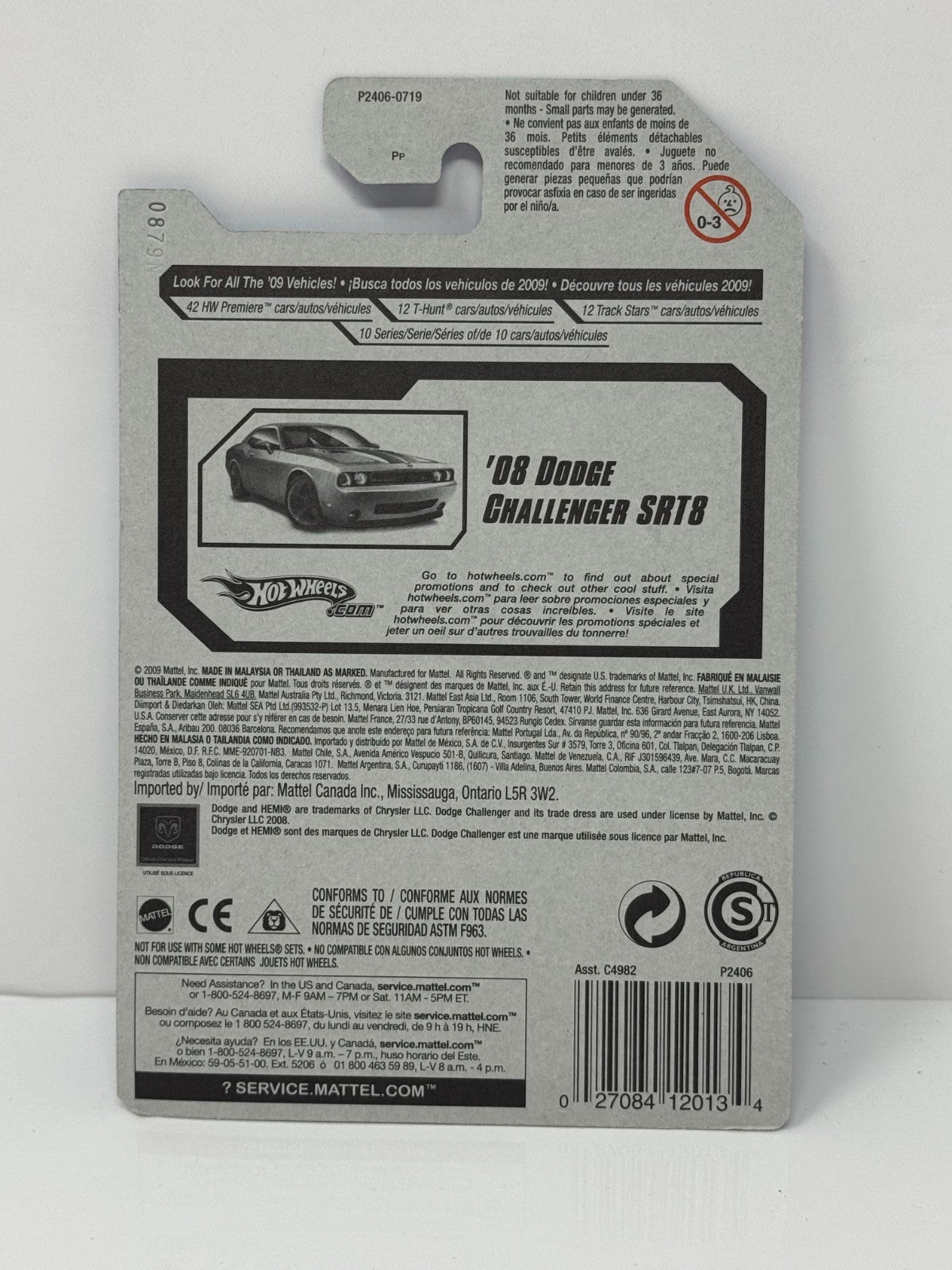 Hot Wheels Muscle Mania 2008 Dodge Challenger SRT8 1:64 Diecast Gray