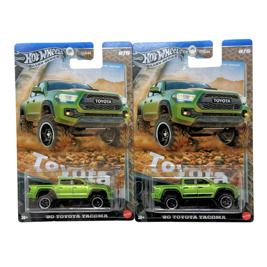 Hot Wheels Silver Series 2020 Toyota Tacoma 164 Diecast Lot of 2 w/ Tampo ERROR