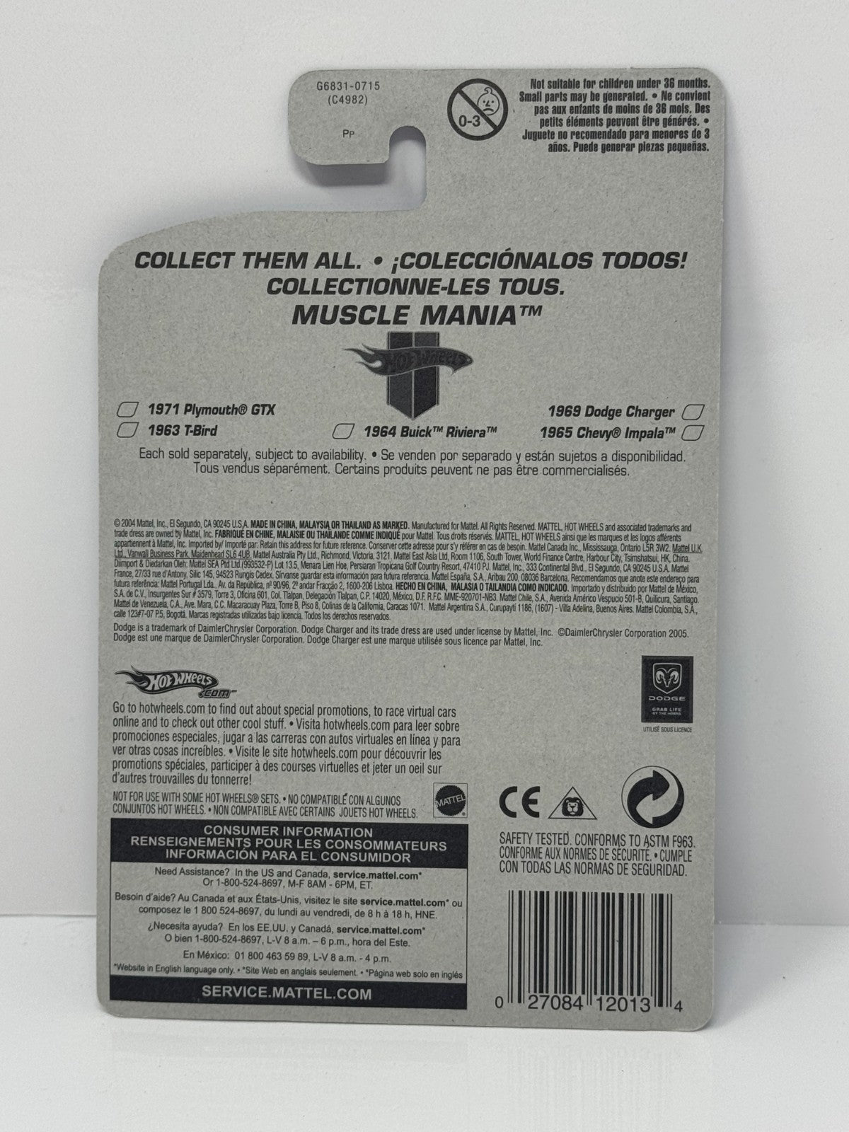 Hot Wheels Muscle Mania 1969 Dodge Charger 1:64 Diecast Purple