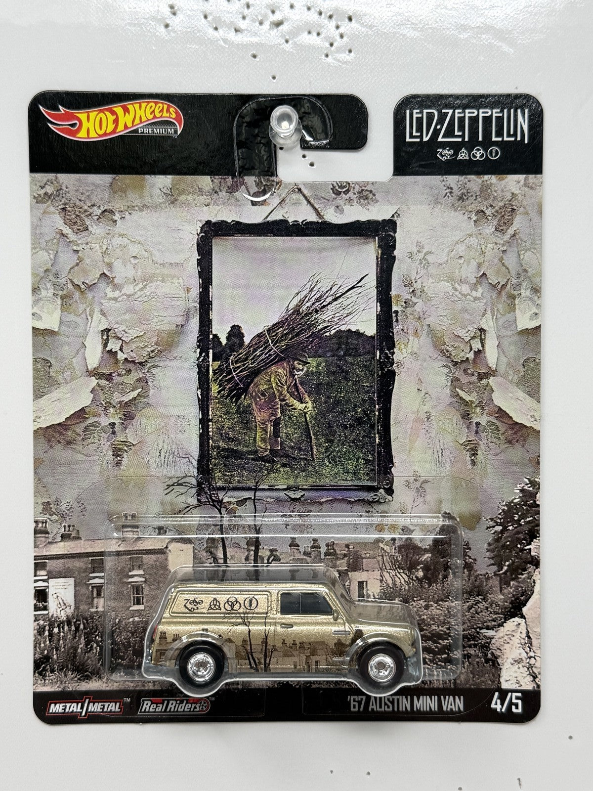 Hot Wheels Premium Led Zeppelin 1967 Austin Mini Van 1:64 Diecast Real Riders