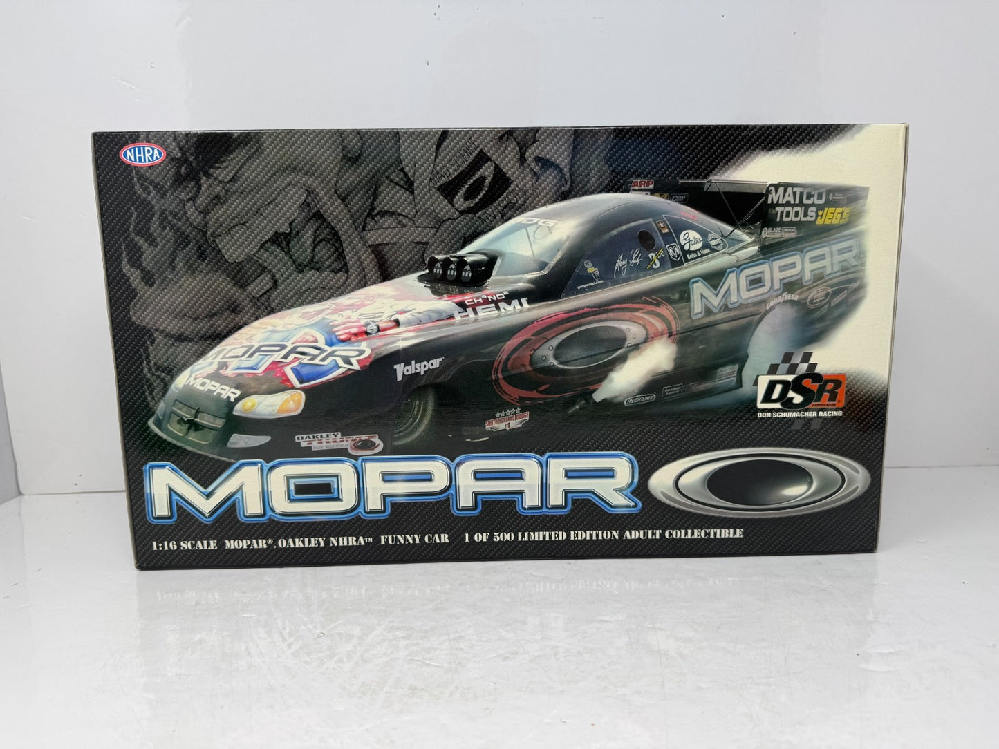 Milestone Gary Scelzi NHRA Mopar Oakley Carbon Dodge Stratus Funny Car 116 Scale