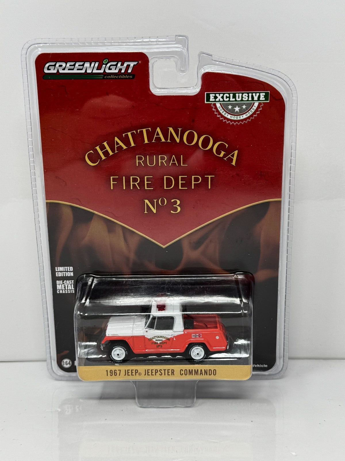Greenlight Chattanooga Rural Fire Dept 1967 Jeep Jeepster Commando 1:64 Diecast