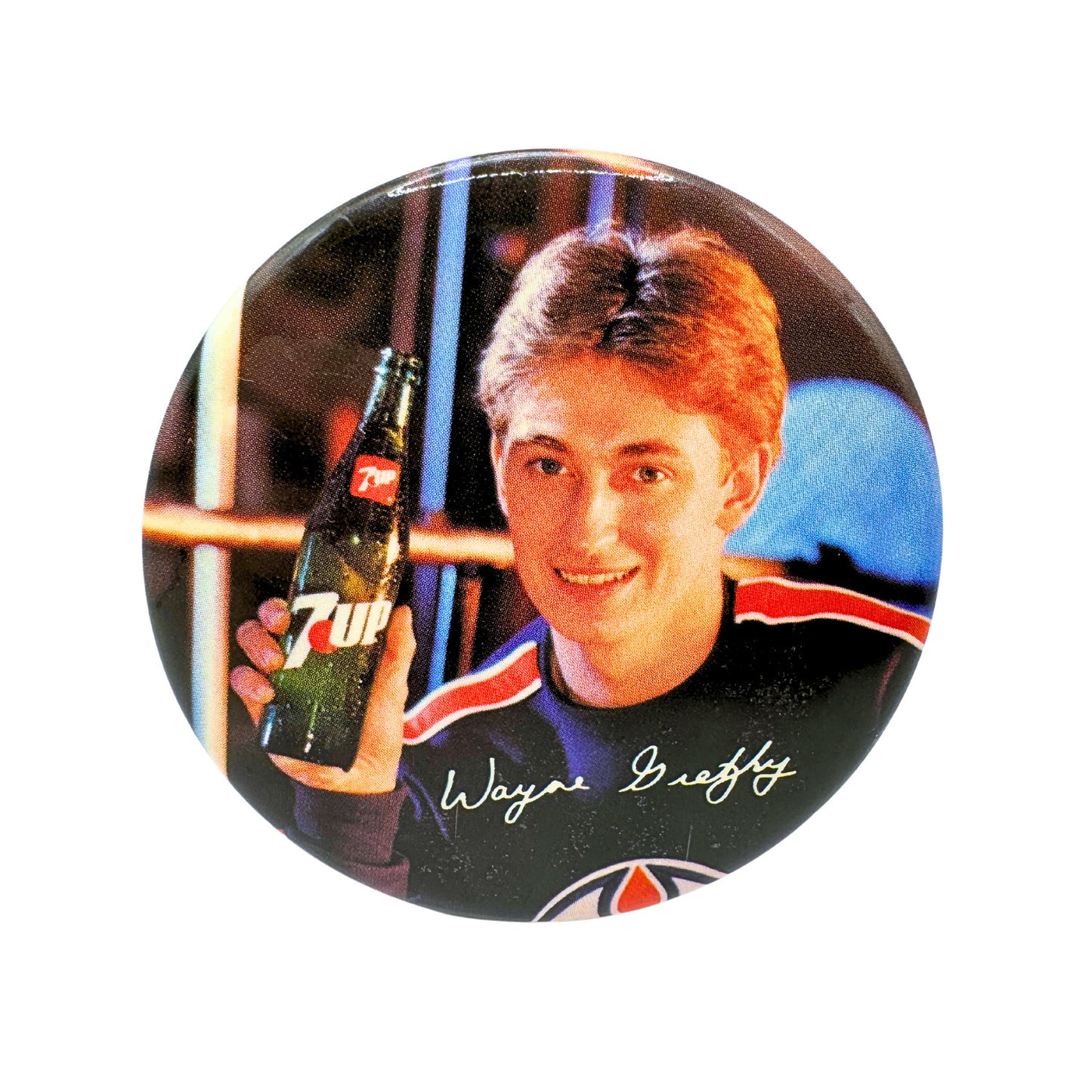 Wayne Gretzky Edmonton Oilers 7-Up NHL Hockey Button Pin
