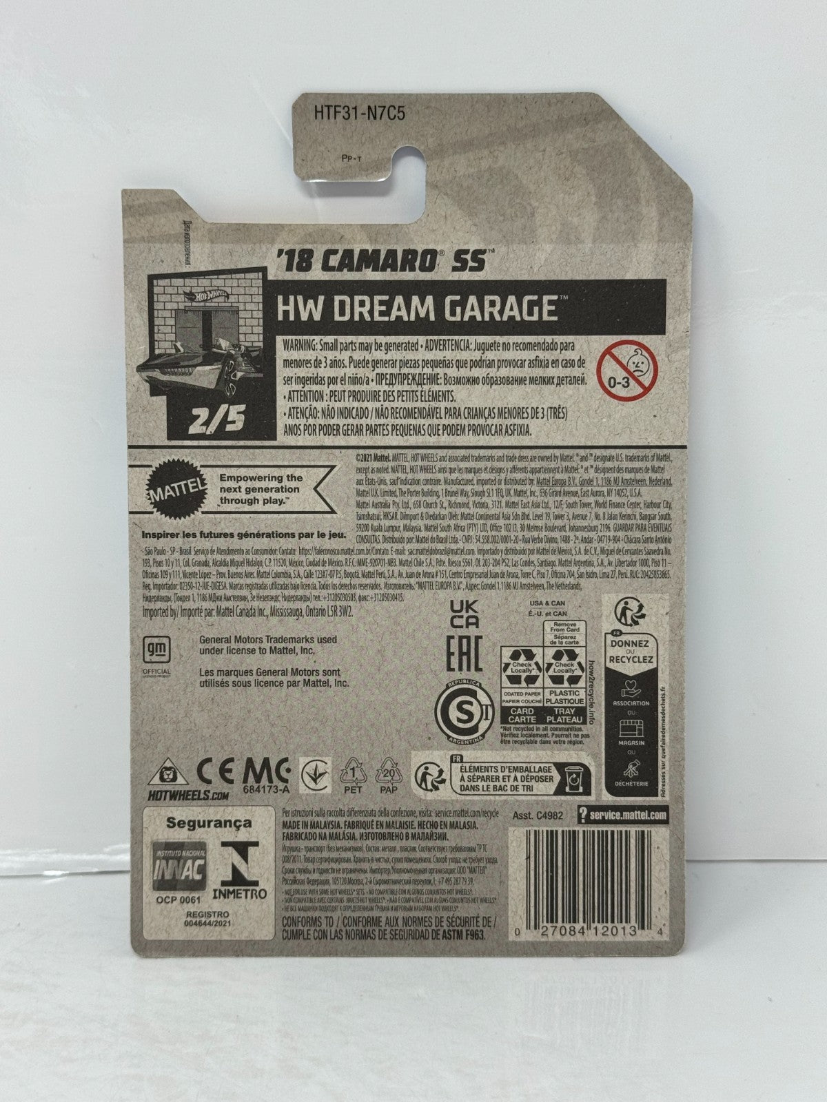 Hot Wheels Super Treasure Hunt 2018 Camaro SS HW Dream Garage 1:64 Diecast