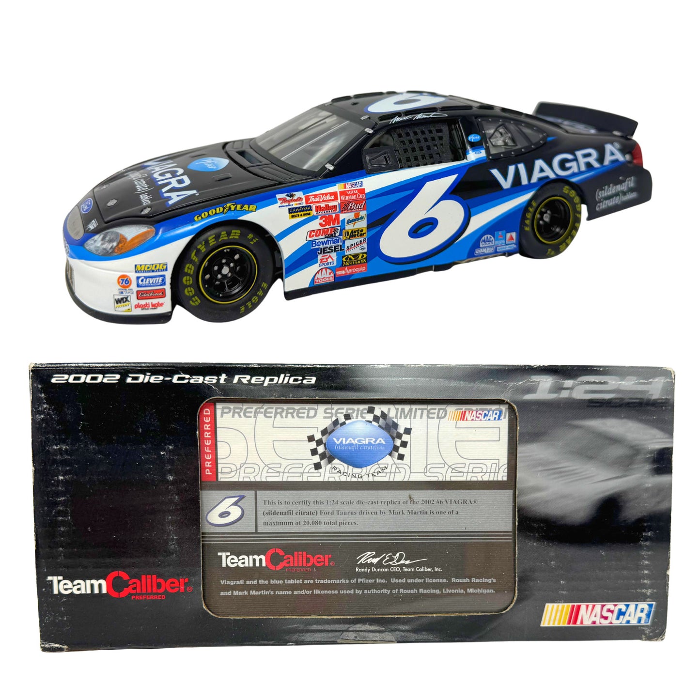 Team Caliber NASCAR Mark Martin #6 Viagra 2002 Ford Taurus 1:24 Diecast