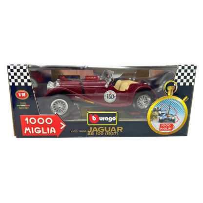 Bburago 1000 Miglia 1937 Jaguar SS 100 1:18 Diecast