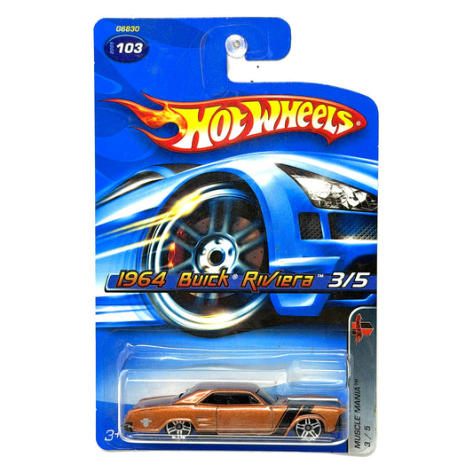 Hot Wheels Muscle Mania 1964 Buick Riviera 1:64 Diecast Copper V2