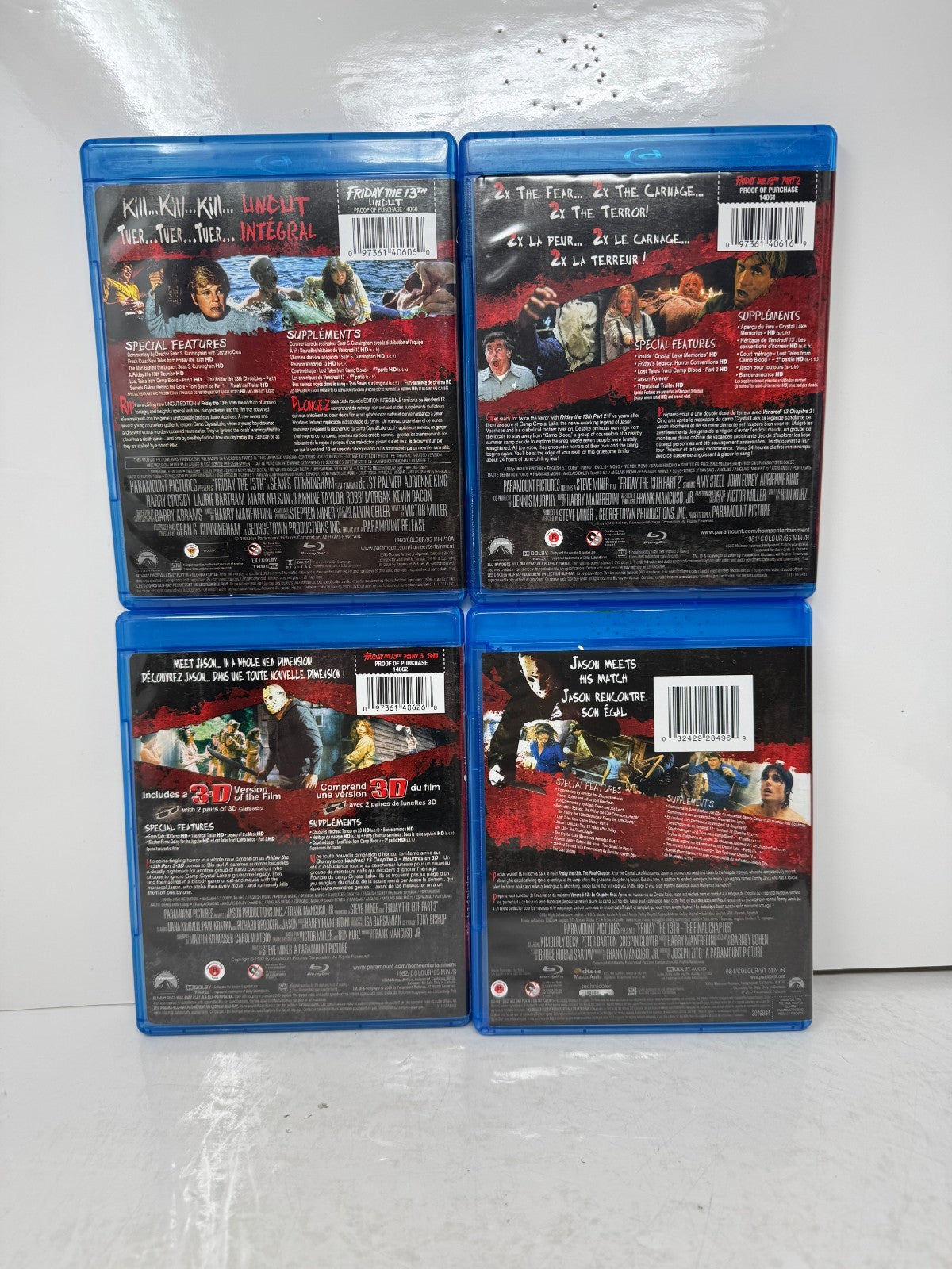 Friday the 13th Parts 1-4 Blu-ray Horror Movie Collection Uncut Set