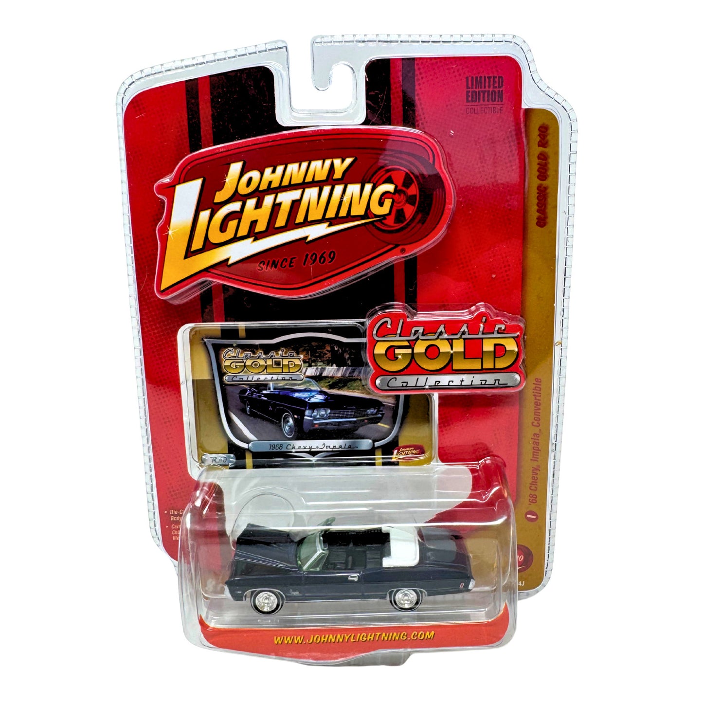 Johnny Lightning Classic Gold 1968 Chevy Impala Convertible 1:64 Diecast