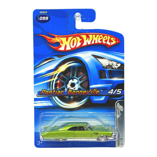 Hot Wheels Red Lines 1965 Pontiac Bonneville 1:64 Diecast Green V1