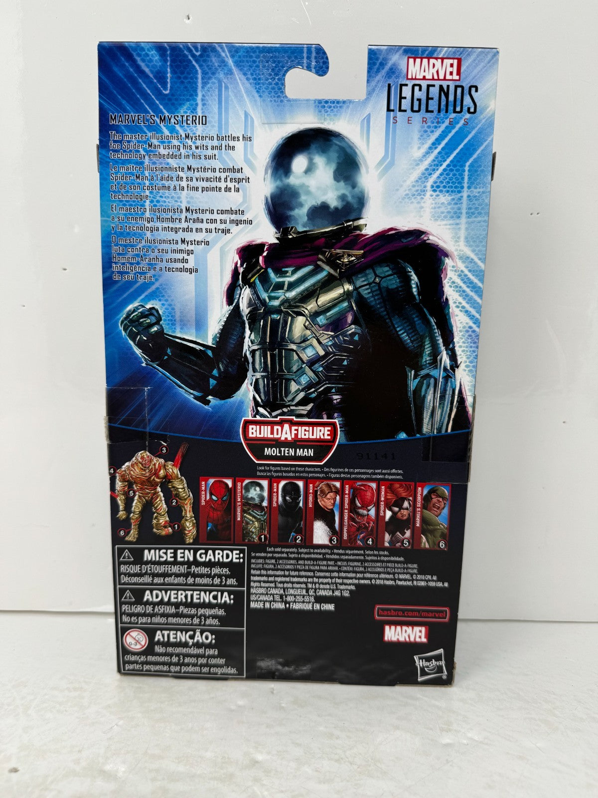Marvel Legends Spider-Man Far From Home Mysterio Figure w/ Molten Man BAF Piece